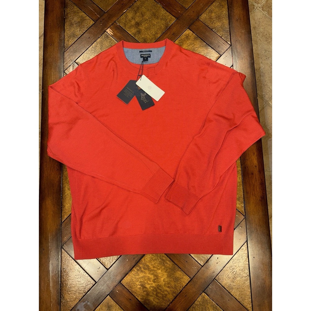 Ashworth Merino 87 Crew Neck Golf Sweater Men's Size XL - Flame Red Wool AE5533